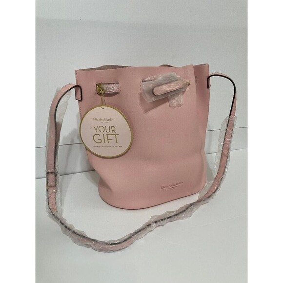 Elizabeth Arden New York Woman's Purse Drawstring Pink Blush Tote Crossbody Bag - Picture 1 of 16